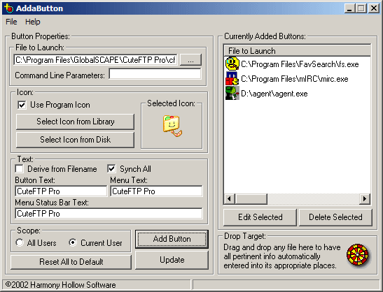 Screenshot of AddaButton 3.1